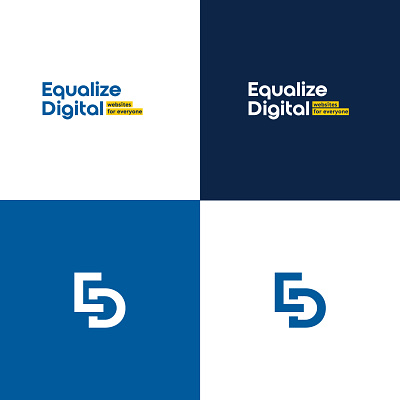 Equalize Digital :: Logo accessibility branding contrast graphic design graphics identity illustration logo logo mark web web design yellow