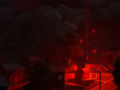 Suburban Crossroads (Detail) 3d b3d blender blender3d haunted horror illustration occult posession render spooky