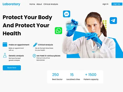 page of a laboratory business ux/ui design ui web