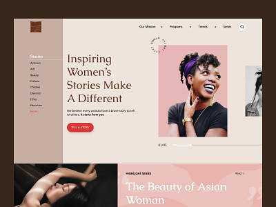 Story Every Woman Website beauty brown design logo minimal story ui ux web website woman