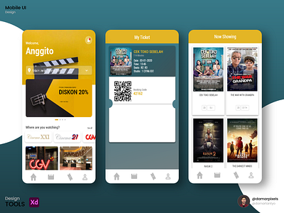 Movie Ticketing Design App ui ui ux ui design uidesign uiux ux ux ui ux design uxdesign uxui