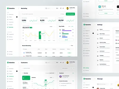 Salesline - Analytics Dashboard UI Kit analytic chart design system funnel management marketing project sales sales analytic styleguide ui ui kit ui8 uidesign uikit ux web web app web design website