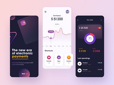 Walletz Mobile application design interface startup ui ux