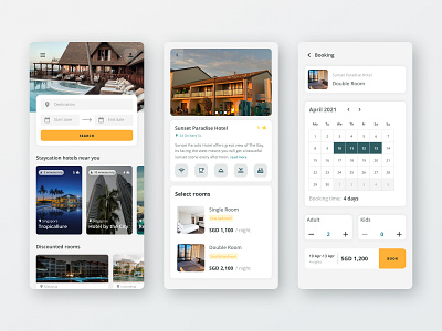 Hotel Reservation App app design hotel hotel booking mobile app ui ux