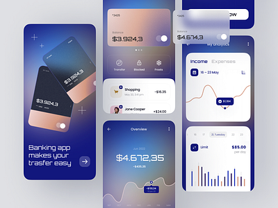 Digital Banking App Design app design bank bank app card credit card design figma finance financial mobile money ui ux