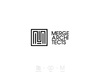 Merge architects logo architect logo architecture logo branding clever logo creative logo logo logo design logo inspiration m logo mark