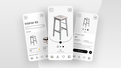 Interior Kit App app composition design e commerce graphic design interior design mobile product design typography ui ux