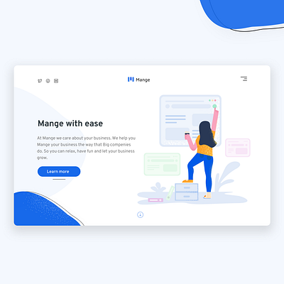 Mange Landing Page design flat graphic design illustration landingpage minimal ui ux web website