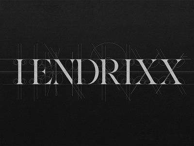 HENDRIXX Rose Typography Grid branding feminine grid guides identity logo logo design lux luxury minimal panter panter vision serif type type art typeface typo typography typography art typography logo