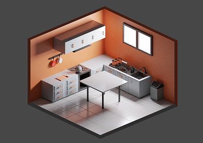 kitchen 3D Isometric 3d 3dmodeing design freelancer indonesia