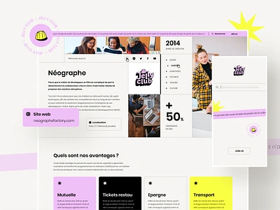 Jelly Club brandboard card club jelly job layout logo pink profil ui webdesign work