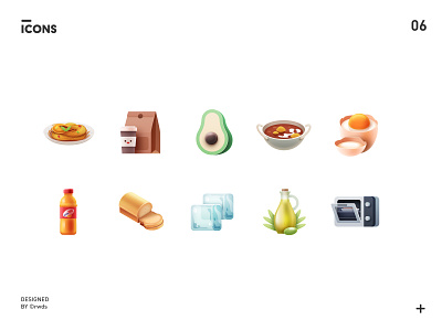 Icons bread egg food icon icons illustration juice noodles