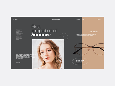 DEK 1045 2504 - eyewear layout exploration branding clean ecommerce eyewear fashion landing page minimal product page typogaphy typography ui ux