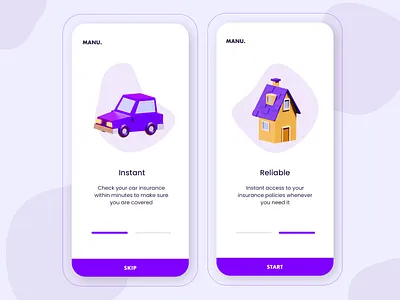 Insurance App Design Concept 3d 3d art app app design application blender blender3d color concept design home homepage lowpoly mobile purple ui uidaily uiux ux uxdesign