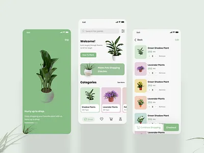 Plants Online Shopping app app design branding design ecommerce ui uiux ux xd