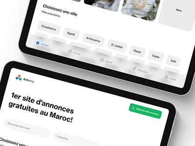 Avito.ma iPadOS 🎾 illustration ios mobile application minimal mobile app ui design user experience user interface user interface design ux ux design