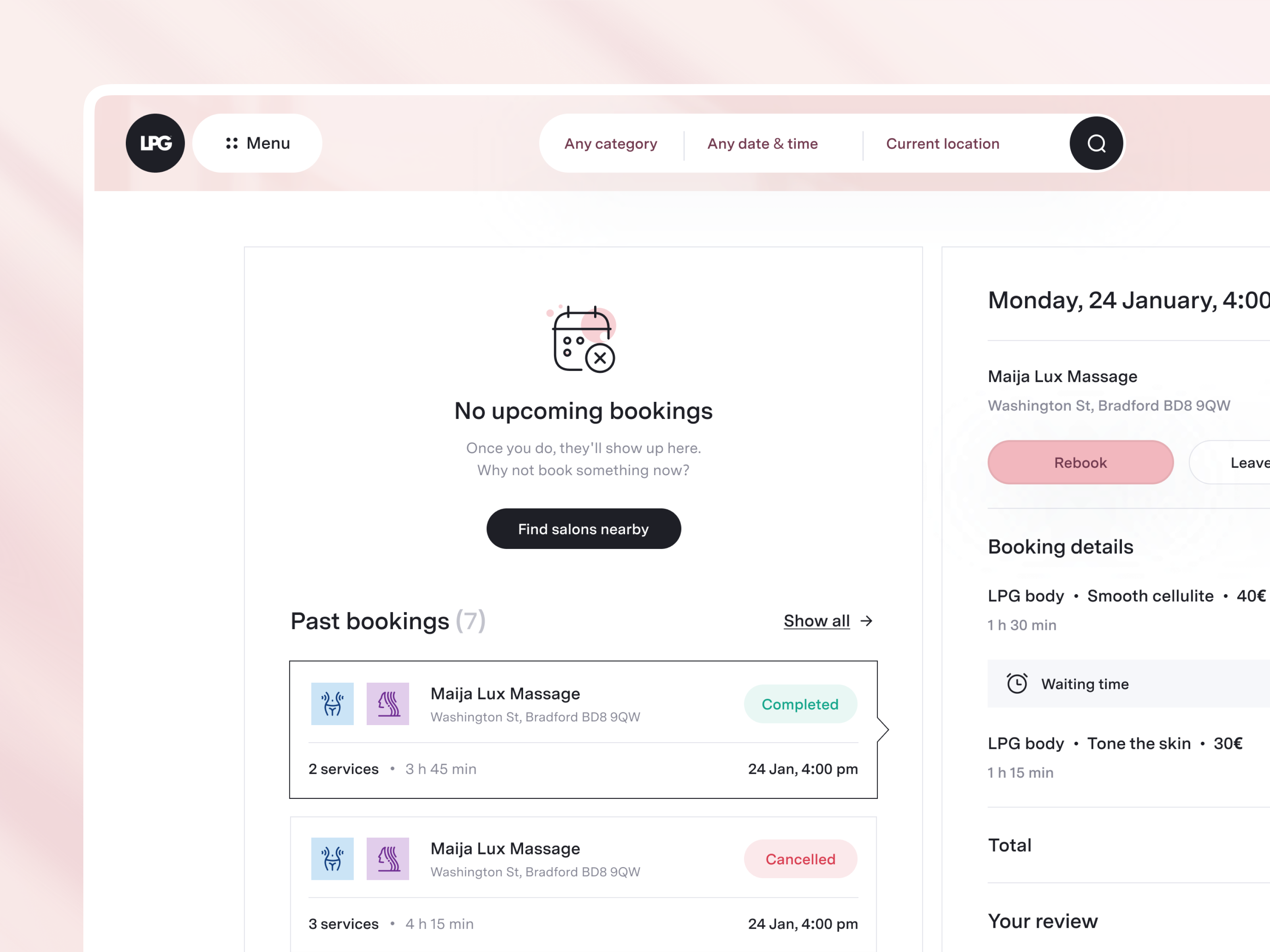 LPG – Beauty Services Booking Website about ai app artificial artificial intelligence beauty booking chat chat gpt gpt icons intelligence landing lpg pastel privacy policy salons services web website