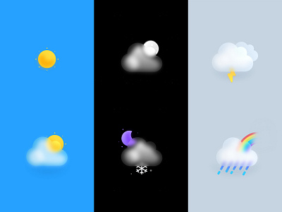 Weather Icons (Glass morphism) design illustration logo vector