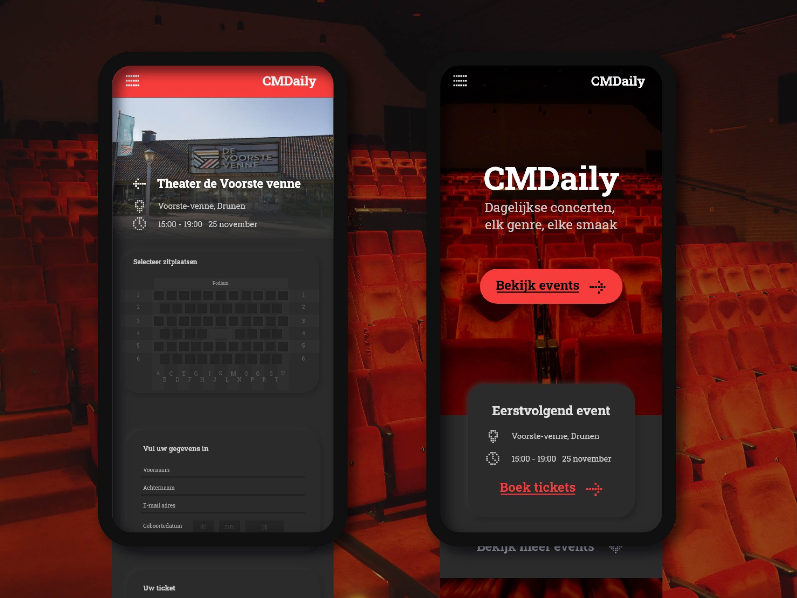 Example of website for theatre