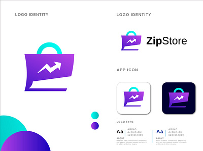 ZipStore Logo abstract app logo app logo design branding branding and identity creative logo design graphicdesign market modern design modern logo modern logo design store app