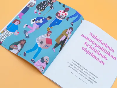 Magazine Illustration color design digitalart drawing finland finnish girly illustration magazine pattern print