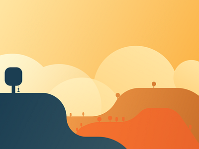 Sunset illustration sunny