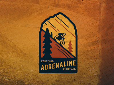 Sugarloaf Bike Park's Adrenaline Festival Logo bike park branding festival illustration logo mountain bike festival mountain bike park mtb park patch racer speed vector