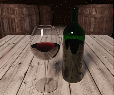 3d render wine 3d modeling blender3d composition concept art illustration