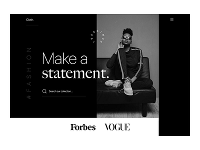 Fashion Landing Page black and white branding clean design dribbble dribbble best shot ecommerce fashion landing page minimal product typography ui uidesign uiux ux uxdesign web webdesign website