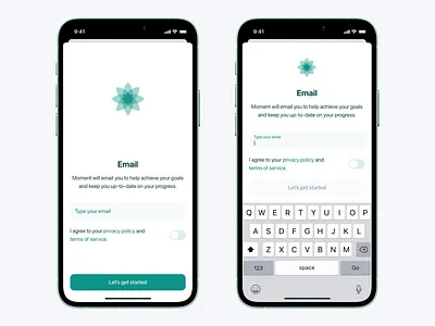 Moment: Email / Active State active state app app design clean design input input field interface ios ios app design mobile moment onboarding onboarding screens onboarding ui product design ui uidesign ux uxdesign