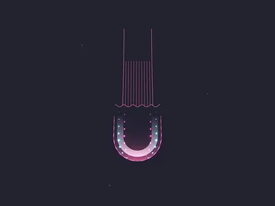 Undulate 2d illustration 36 days of type animation flat geometric gif glowing graphic illustration jellyfish lettering linear loop motion design neon typography u vector