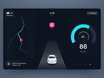 Ride Mode - Automotive User Interface Design app automotive car clean dark dashboard design electric elegant energy go green mode product ride smart speed tech ui ux vehicle