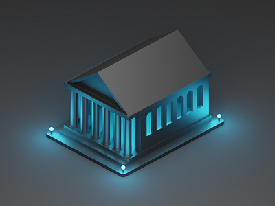 Ancient Structure Isometric 3d ancient blender blue building c4d dark illustration isometric shrine tomb