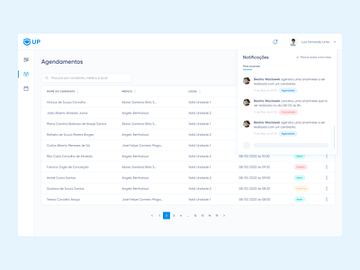 UP - Schedules and notifications design healthcare interface management management system medical product product design ui ux