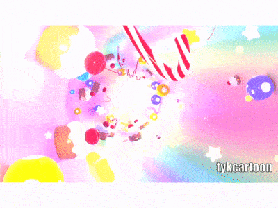 candy land tunnel 3d animation birthday bonbon candy cartoon cave cupcake cute gif land sweet tasty tunnel wonderland yummy