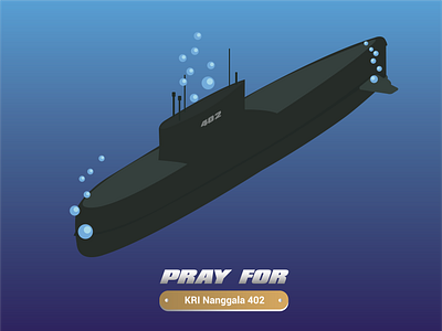 Pray For KRI Nanggala 402 design flat graphic design illustration illustrator vector