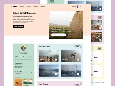 WKND - Weekends adventure app interface platform saas saas app travel ui web web app weekend