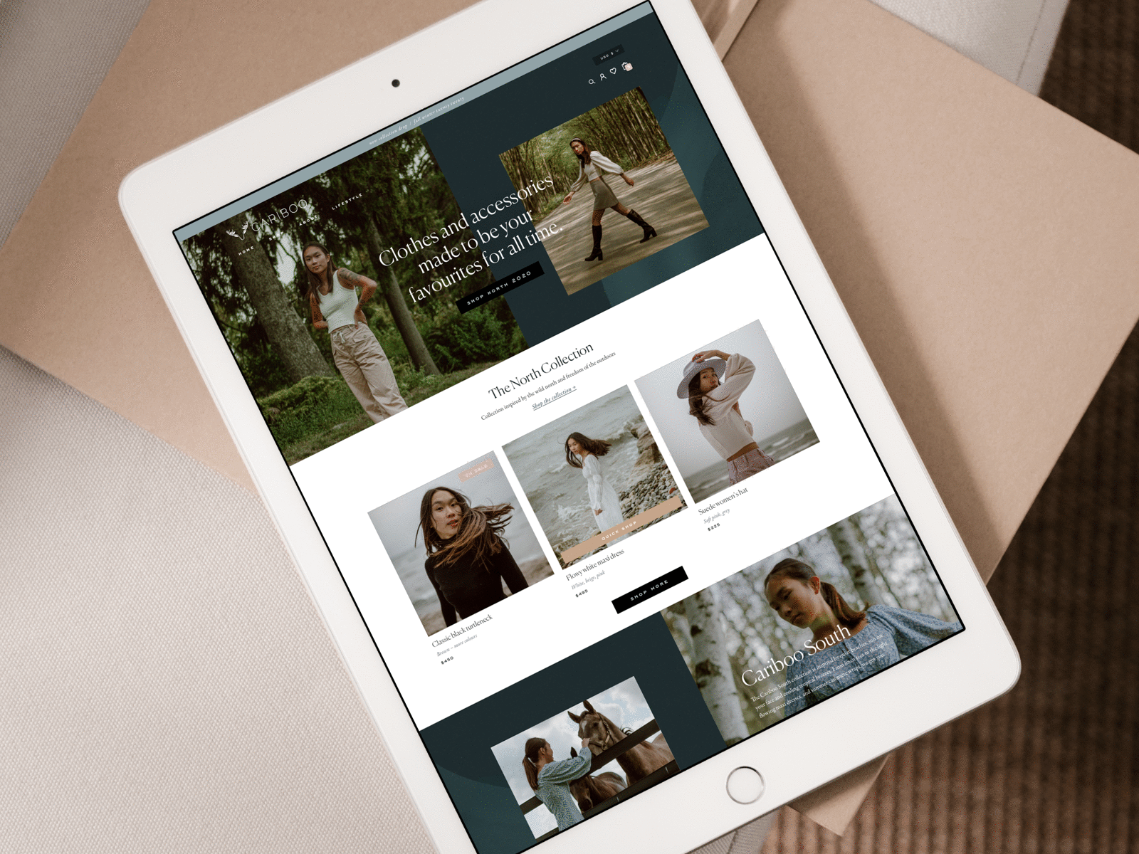 Cariboo Website Design fashion feminine ipad landing page mockup nature web web designer webdesign website design