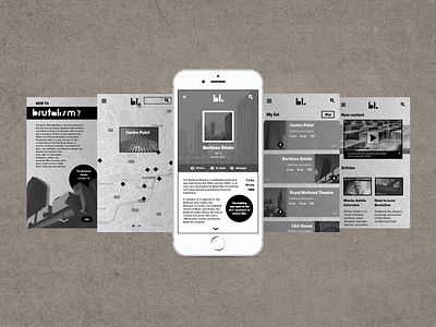 BRUTAL LONDON (App) android app app design architecture brutal brutalism brutalist iphone iphone app platform platform design ui uidesign uiux user experience user experience design user interface user interface design ux uxdesign