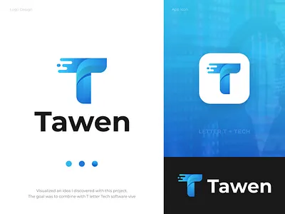 T For Tawen | Modern Logo Design a b c d e f g h i j k l m n app logo design best logo designer brand identity branding devlopment fintech gradient graphicbooss logo logo design logomark minimal modern logo o p q r s t u v w x y z software software company tech technology typography