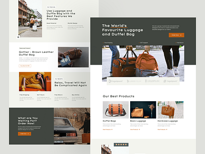 Luggage and Duffel Bag Landing Page Exploration bag clean landingpage luggage ui uidesign uidesigner uiux uiuxdesign uiuxdesigner userinterface webdesign webdesigner