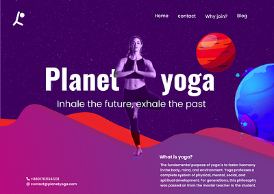 Planet Yoga design homepage landingpage ux web