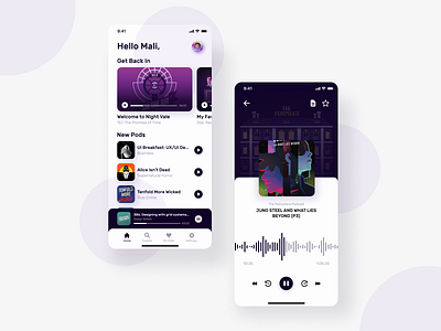 Podcast App UI Study app creative design figma illustration mobile podcast sound ui ux