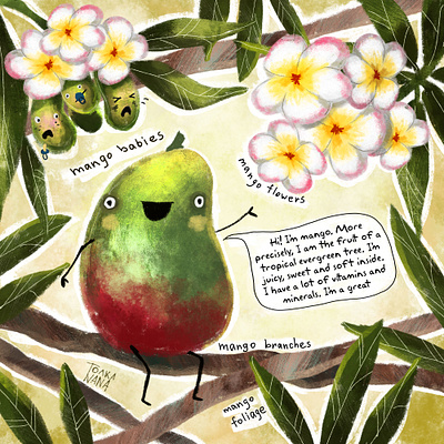 Mango book bookish botanic character design digital guide illustration