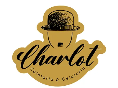 Charlot logo - Coffee and ice cream shop charlie chaplin charlot illustration logo vector