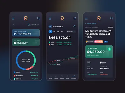 Rhyzin Mobile App investment app mobile app ui ux