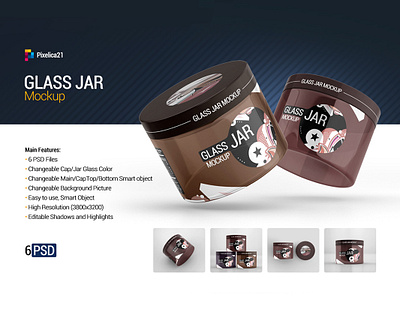Glass Jar Mockup beauty body bottle can care container cosmetic cream creme glass glass container hand healthy jam jam jar make up makeup medical medicine mock up