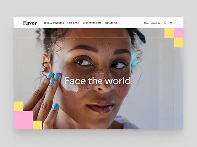 Favor Header Navigation categories desktop dropdown ecommerce header hero marketing mega menu menu navigation products shopping skin care store sub menu tabs website