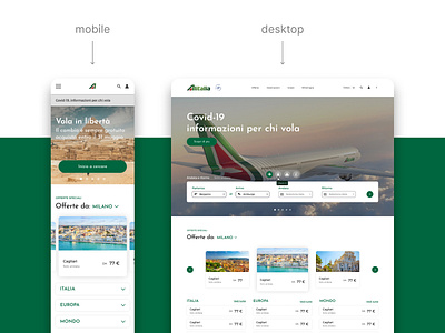 Alitalia graphic design rebranding redesign website