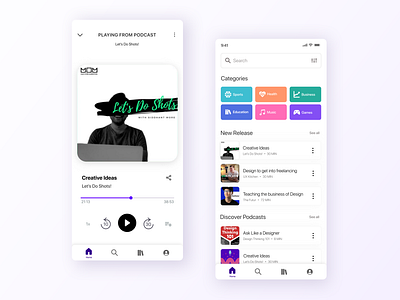 Podcast App UI design inspiration mobile mobile app mobile app design mobile design mobile ui modern podcast simple squirrel ui uidesign uiux webapp webdesign